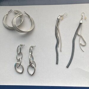 Silver Swirl Pattern Earrings